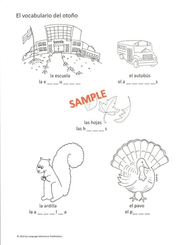 Seasons of the Year Spanish Activity Book