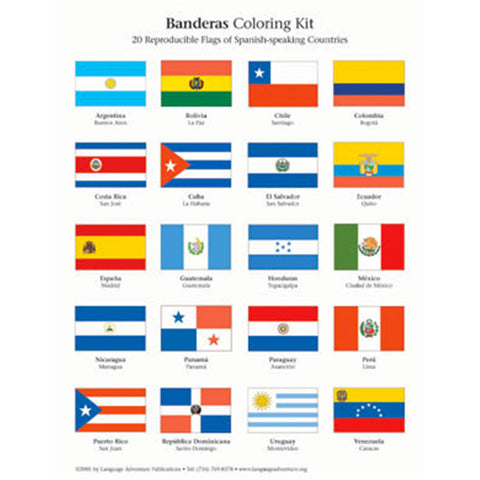 Spanish Flags Coloring Kit
